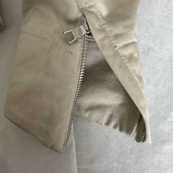Banana Republic cream cotton Utility Biker Jacket Bomber SS04 - Picture 6 of 8